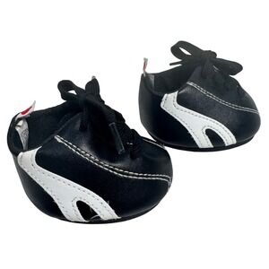 Build A Bear Workshop Soccer Cleats Shoes Black White Teddy Bear Football Sports